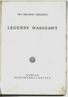 Szelburg Zarembina Ewa - Legendy Warszawy. [Ilustr. i inicjały Stefan Mrożewski]