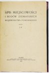 [KRZEPELA Józef] - Spis miejscowości i rodów ziemiańskich województwa pomorskiego. Zestawił J. K. [krypt.].