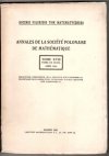 Rocznik Polskiego Tow. Matematycznego. Annales de la Societe polonaise de mathematique. T.18 Red. Franciszek Leja
