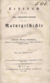 LUMNITZER Johann Georg - Lehrbuch fur den erseten, systematischen Unterricht in der Naturgeschichte. Mit zwolf Kupfertafeln. 