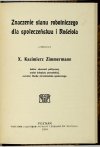 ZIMMERMANN Kazimierz - Znaczenie stanu robotniczego dla społeczeństwa i kościoła