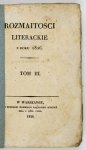 ROZMAITOŚCI Literackie z roku 1826. T. 3 Warszawa 1828