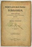 WIERZBOWSKI Teodor - Matricularum Regni Poloniae summaria excussis codicibus, qui in Chartophylacio Maximo Varsoviensi asservantur. Pars 4: Sigismundi I regis tempora complectens (1507-1548). Vol. 2: Acta vicecancellariorum 1507-1535.