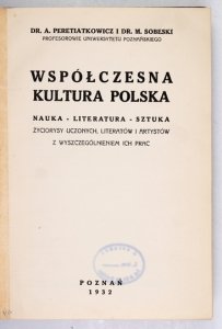 PERETIATKOWICZ A[ntoni], SOBESKI M[ichał] - Współczesna kultura polska.