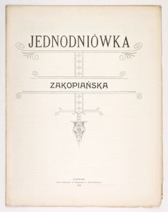 JEDNODNIÓWKA Zakopiańska
