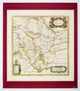 [ŚLĄSK]. Ducatus Silesiae Wolanus. Miedzioryt kolorowany form. 40,1x38 cm.