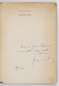 Morton Jóżef - Spowiedź [dedykacja autora]