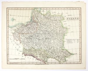 [POLSKA]. Poland. Miedzioryt kolorowany form. 26,3x34,8 na ark. 31,7x39,6 cm.