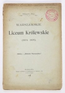 SKUP Władysław - Warszawskie Liceum Królewskie (1804-1806).