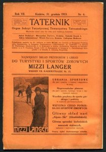 Taternik. Organ Sekcyi Turystycznej Towarzystwa Tatrzańskiego. R. 7: 1913, nr 6