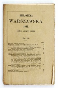 Biblioteka Warszawska. 1854. Z. 163: lipiec, z. 163