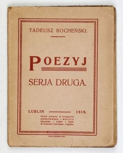 BOCHEŃSKI Tadeusz - Poezyj serja druga 