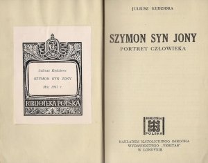 Kedziora Juliusz - Szymon syn Jony. Portret człowieka.