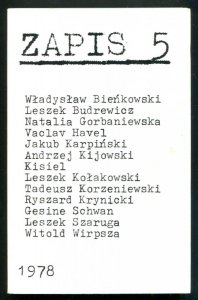 Zapis: poezja, proza, eseje, kronika. [R. 2], nr 5: I 1978.