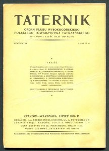Taternik. Organ Klubu Wysokogórskiego Polskiego Towarzystwa Tatrzańskiego. R. 20: 1936, nr 6
