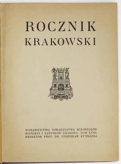 ROCZNIK Krakowski. T. 18: 1919. 