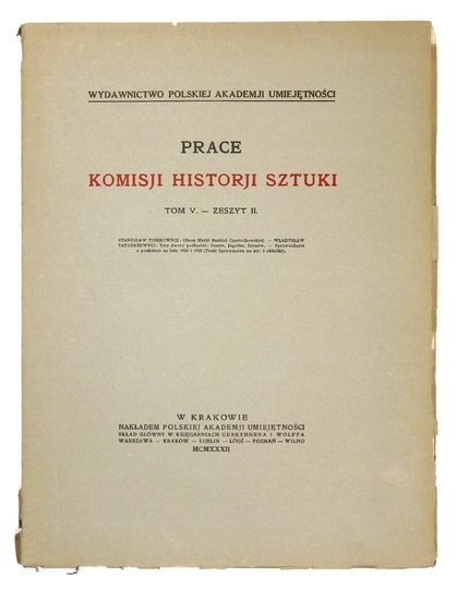 PRACE Komisji Historji Sztuki. T. 5, z. 2. 1932