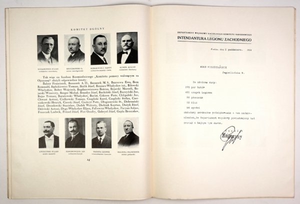 KOŁO Mieszczańskie i cechy krakowskie Legjonom Polskim. Wspomnienie w dwudziestolecie czynu zbrojnego. 1914-1934.