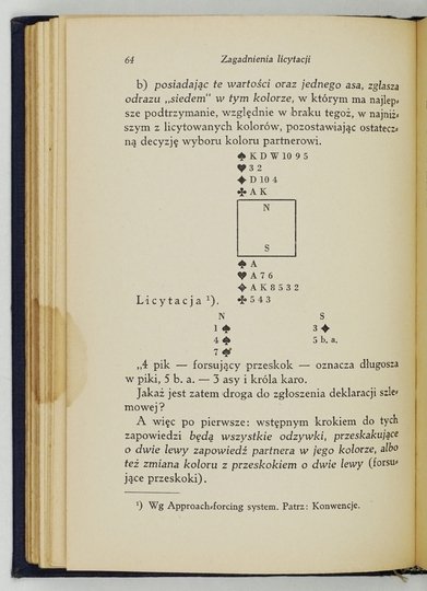 STEFANOWSKI B[ronisław] S[yrokomla] - Brydż racjonalny. Wykład dla początkujących, zasady i analiza licytacji, rozgrywki i wista, zagadnienia ogólno-teoretyczne, konwencje, międzynarodowy kodeks brydżowy