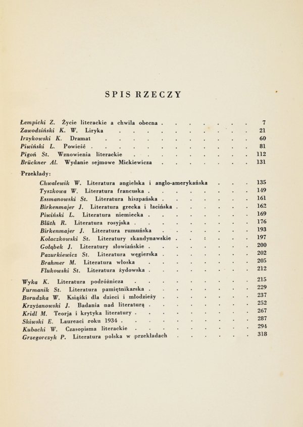 Rocznik Literacki za rok 1934. Pod red. Zofji Szmydtowej