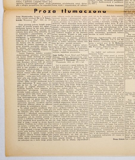 [Bruno Schulz] Wiadomości Literackie. R. 14, nr 38 (724): 12 IX 1937. s. 6.
