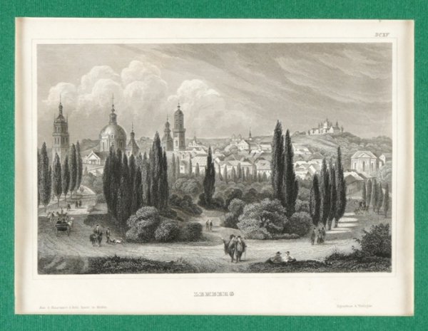 [LWÓW]. Lemberg. Staloryt z akwafortą form. 10,9x16,5 cm