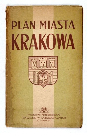 [KRAKÓW]. Plan miasta Krakowa. Plan barwny form. 55,5x80 na ark. 60x85 cm