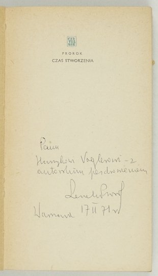 PROROK Leszek - Czas stworzenia. Powieść.