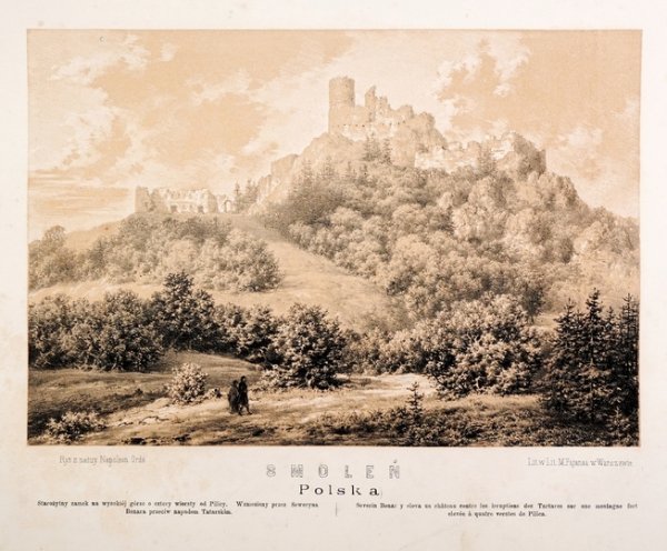 [SMOLEŃ]. Smoleń. (Polska). Litografia na tincie form. 19,5x28,5 na ark. 31,8x45 cm