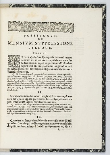 MANLIUS Georg - Positionvm de svppressione mesivm dodekas [gr.], quâ non sine Deo, Magnifico, Excellentissimo, [...] Celeberrimae Academ. Basileensis Senatu Asclepiadeo sic decernente ac jubente, pro Summis in Sacra Arte Medica titulis, honoribus, ac priv