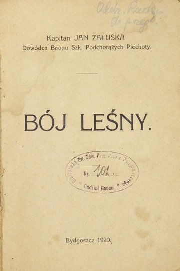 ZAŁUSKA Jan - Bój leśny.