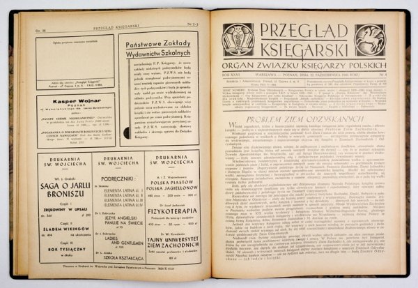PRZEGLĄD Księgarski. [Organ Związku Księgarzy Polskich]. [R. 26], nr 1-6: 2 VII - 15 XII 1946.