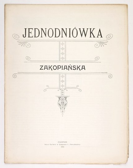 JEDNODNIÓWKA Zakopiańska