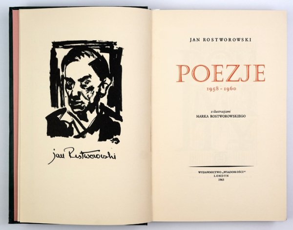 ROSTWOROWSKI Jan - Poezje 1958-1960. Z ilustracjami Marka Rostworowskiego.