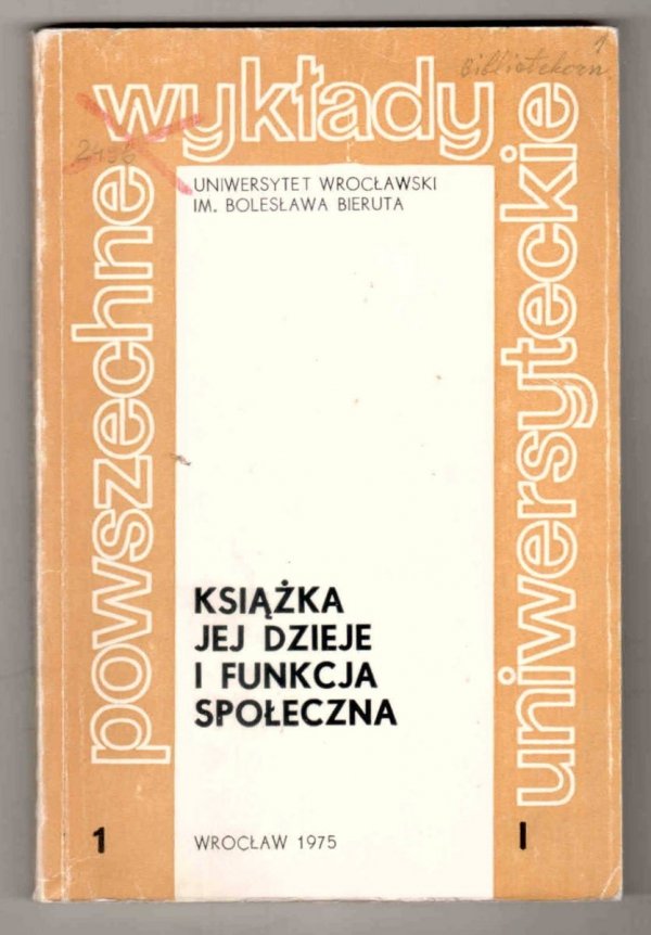 Książka jej dzieje i funkcja społeczna
