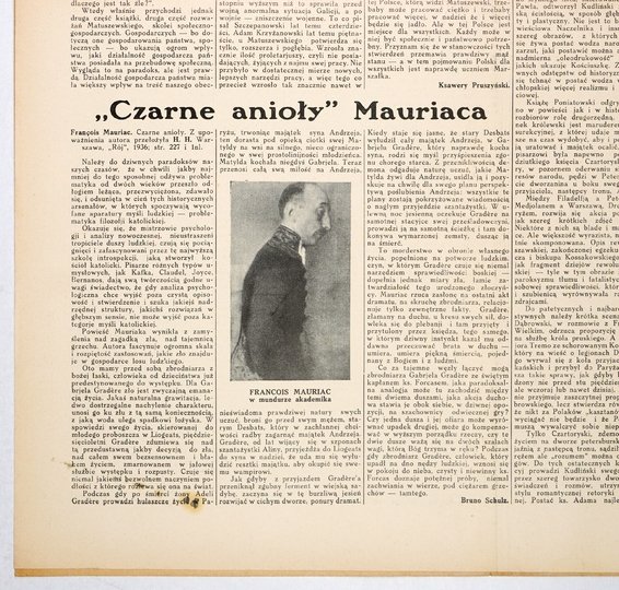 [Bruno Schulz] Wiadomości Literackie. R. 14, nr 19 (705): 2 V 1937. s. 8.