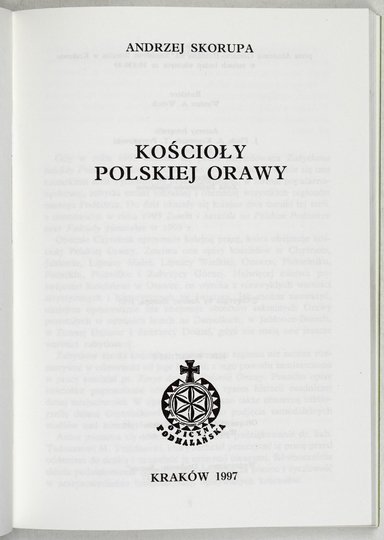 SKORUPA Andrzej - Kościoły polskiej Orawy.
