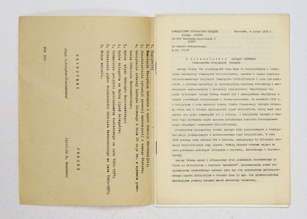 KOMUNIKAT Towarzystwa Przyjaciół Książki. Nr 4-18, 20-21, 23, 26, 28-29, 31-53, 58, 60-65, 68-70, 72-82.