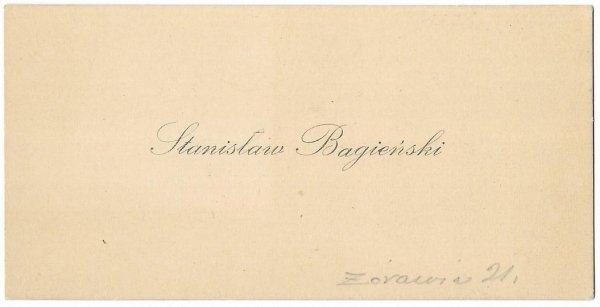 [BAGIEŃSKI Stanisław]. Stanisław Bagieński.