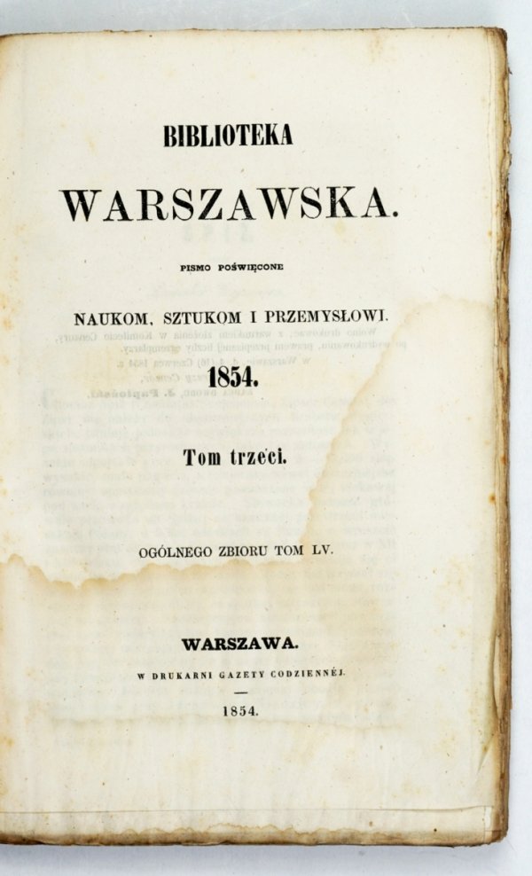 Biblioteka Warszawska. 1854. Z. 163: lipiec, z. 163