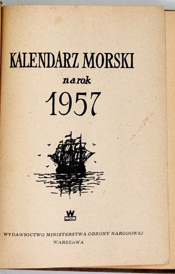 KALENDARZ morski na rok 1957.