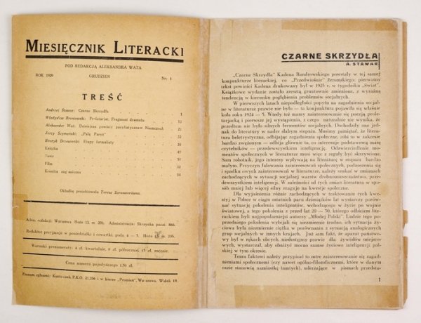 [AWANGARDA]. MIESIĘCZNIK Literacki.