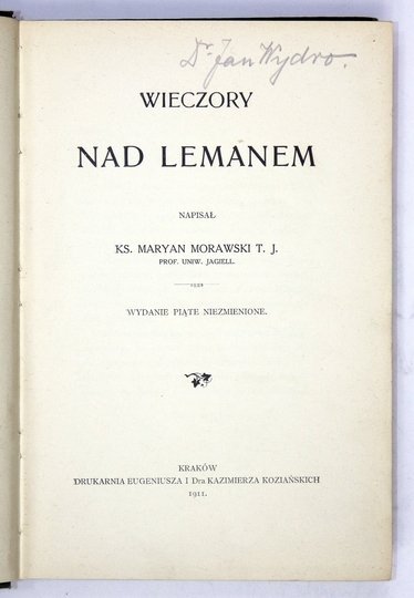 MORAWSKI Maryan - Wieczory nad Lemanem.