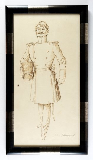 SKARŻYŃSKI Jerzy (1924-2004) - Mężczyzna w mundurze (projekt scenograficzny?)