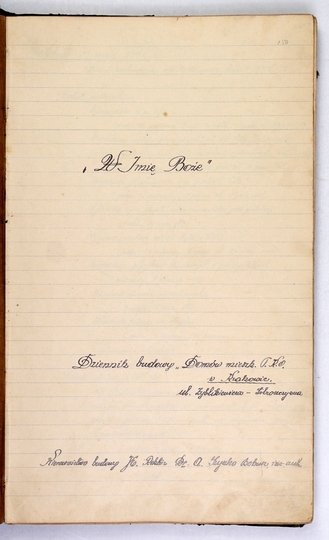 [KRAKÓW, Dom Pracowników PKO]. Dziennik budowy Domu Pracowników PKO w Krakowie u zbiegu ul. Zyblikiewicza i Librowszczyzna, z wpisami z okresu 10 V-3 IX 1924.