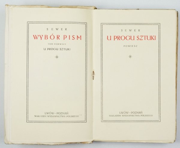 Sewer - U progu sztuki. Powieść