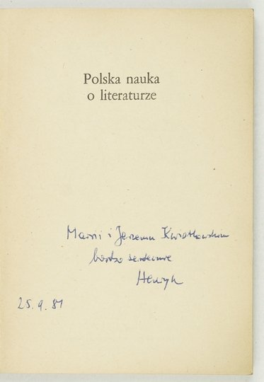 MARKIEWICZ Henryk - Polska nauka o literaturze. Zarys rozwoju