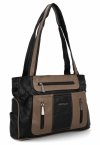 Dwukomorowa Torebka Damska Shopper Bag firmy Hernan Czarna/Ziemista