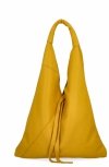 Torebka Skórzana Shopper Bag z Etui Żółta