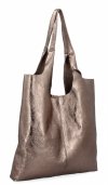 Torebka Skórzana Shopper Bag z Kosmetyczką Stare Złoto